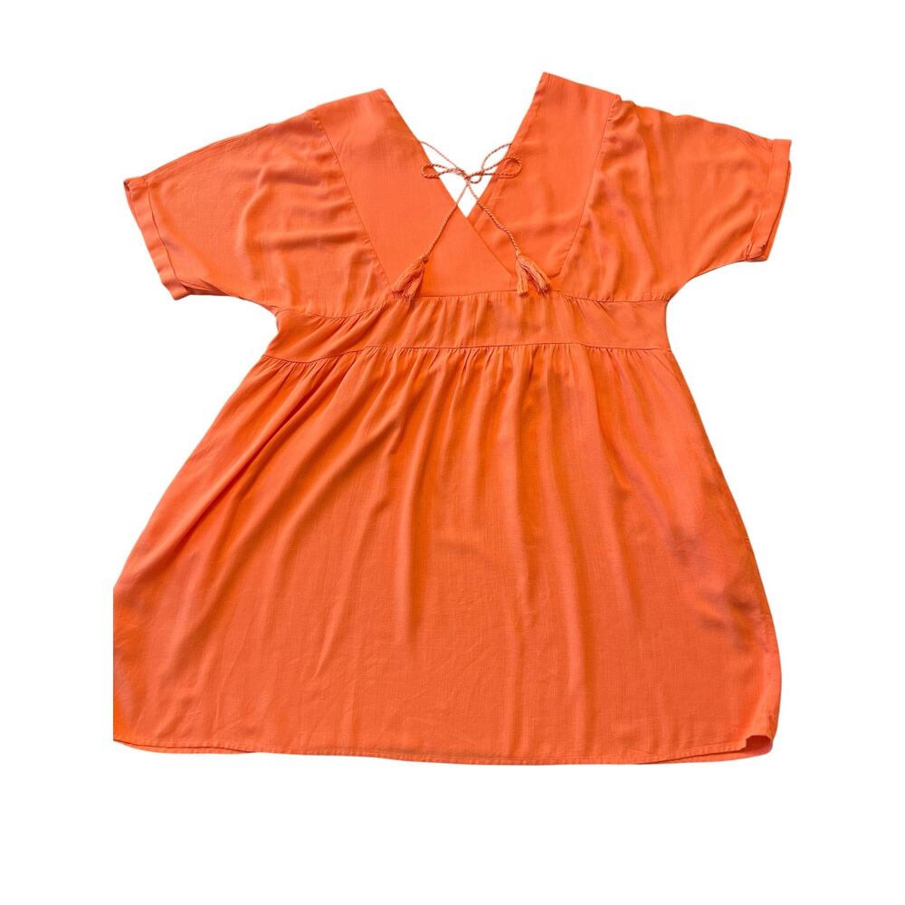 Joseph A. Coral Rayon Babydoll Mini Dress Tie Back XL - Picture 7 of 8